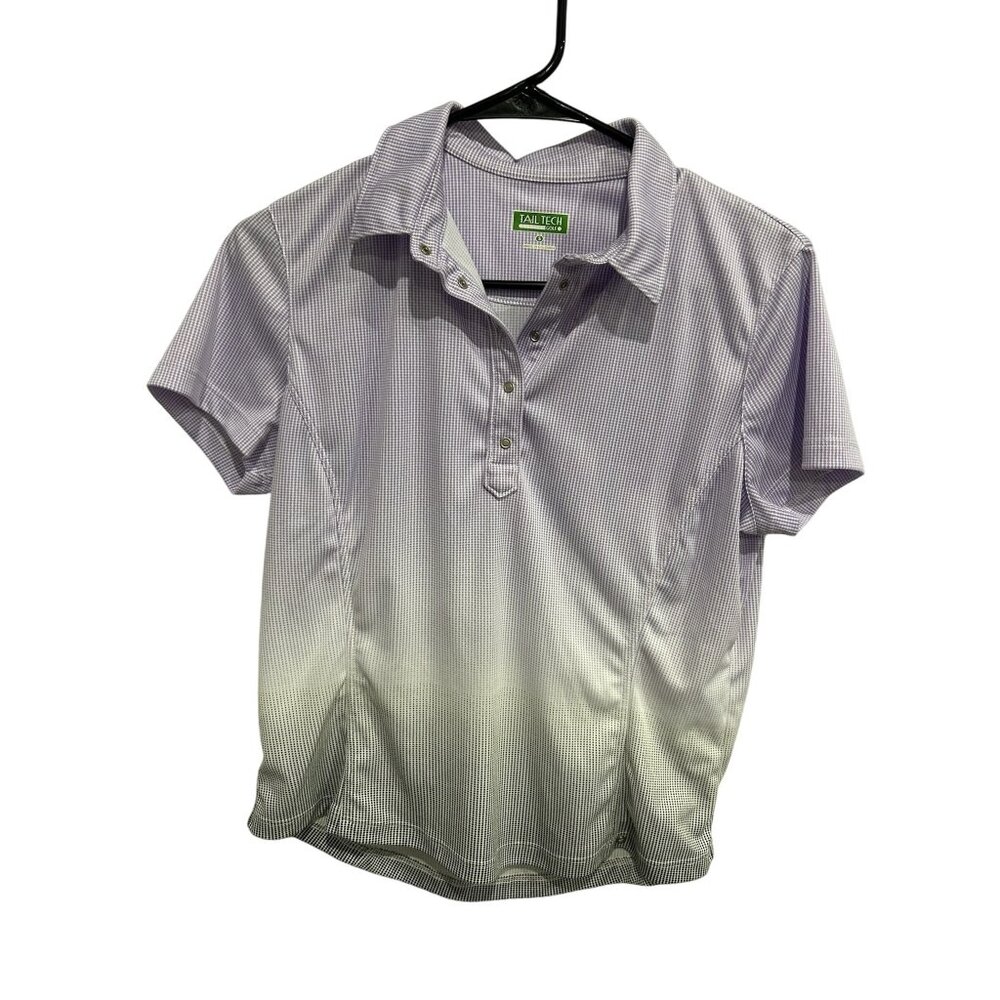 Tail Tech Golf Womens Purple Ombré Polo Shirt Size S Stretchy Athletic